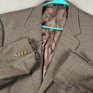 Lauren Ralph Lauren Woolmark Pure Wool Houndstooth Check Blazer Jacket 46L